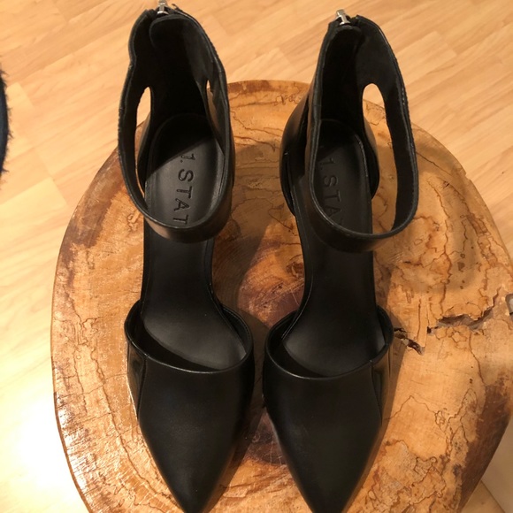 1. State Shoes Classy Black Pointed Toe Ankle Cuff Heels New Poshmark